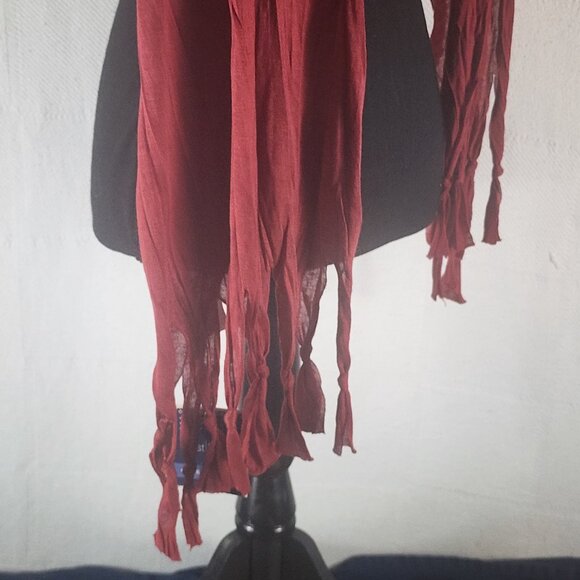 West Loop Brick Red Faux Cabochon Pink Crystal Large Pendant Charm Poly Scarf - Picture 14 of 16